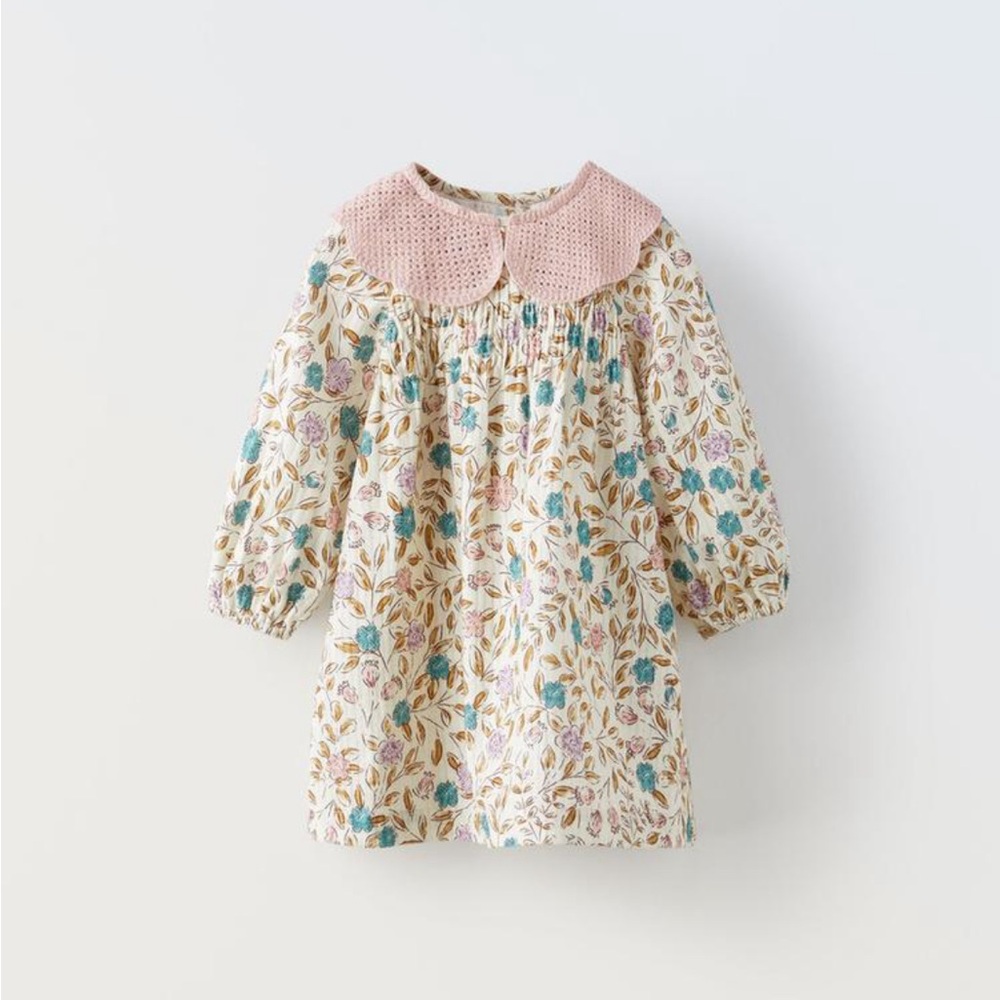 Zara bib knit collar dress